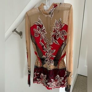 Rhythmic Gymnastics professional competition bodysuit for 7-10 years old girl